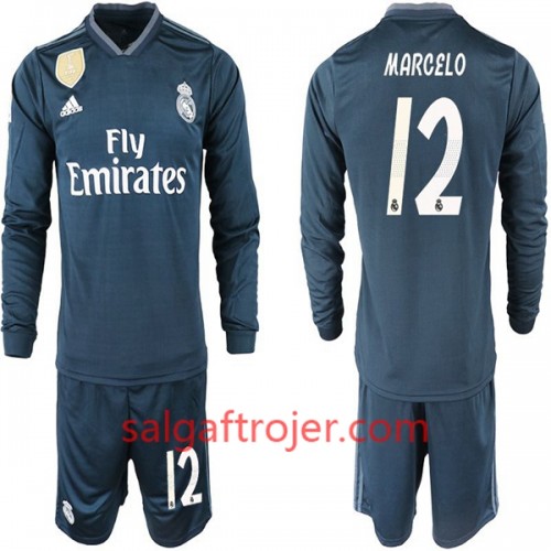 Real Madrid Fodboldtrøjer MARCELO 12 Børn Udebanesæt 2018/19 Langærmet Real Madrid Fodboldtrøjer MARCELO 12 Børn Udebanesæt 2018/19 Langærmet